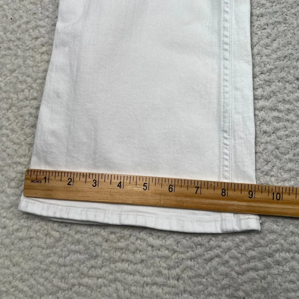 Abercrombie Kids Jeans Girls 17/18 Short High‎ Rise Flare Stretch Denim White